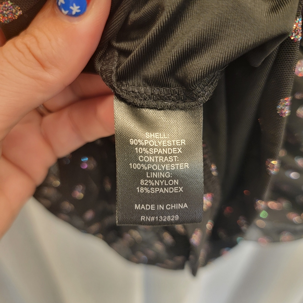 NBD Abigail Dress Black Sparkly Cut Out Mini Size Large - Picture 13 of 15